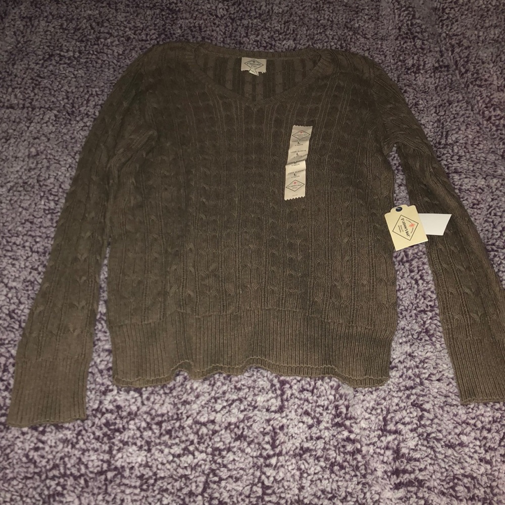 Gray V-Neck Sweater